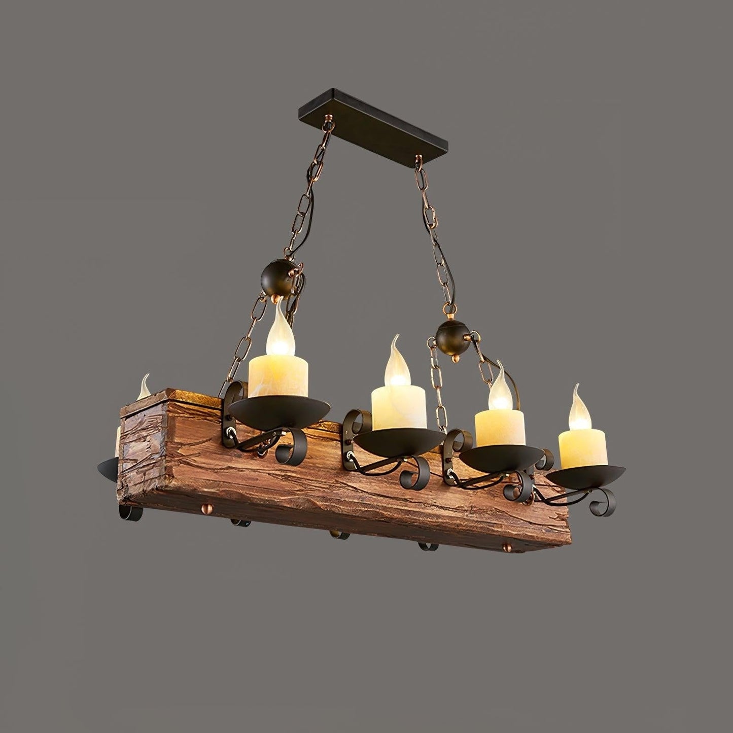 Rustic Nautical Wood Chandelier