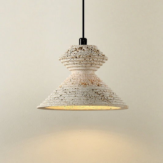 Sculpted Travertine Stone Pendant