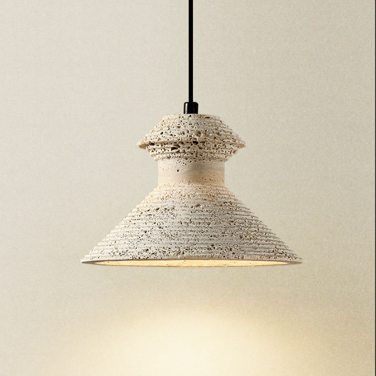 Sculpted Travertine Stone Pendant