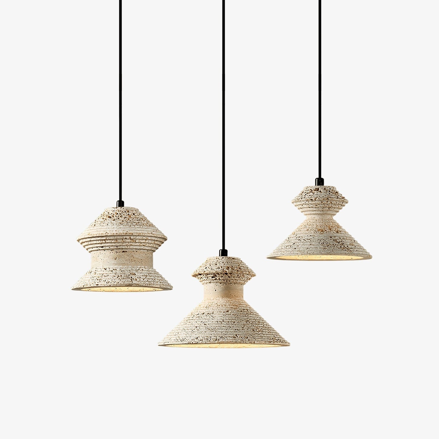 Sculpted Travertine Stone Pendant