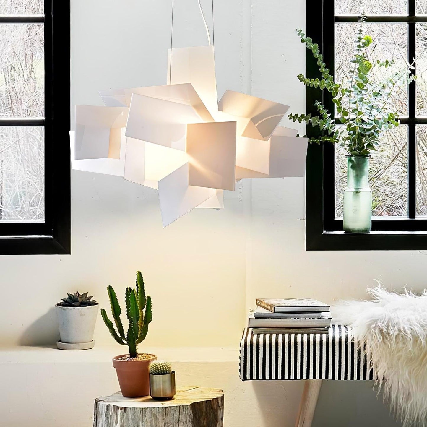 Sculptural Burst Pendant Light