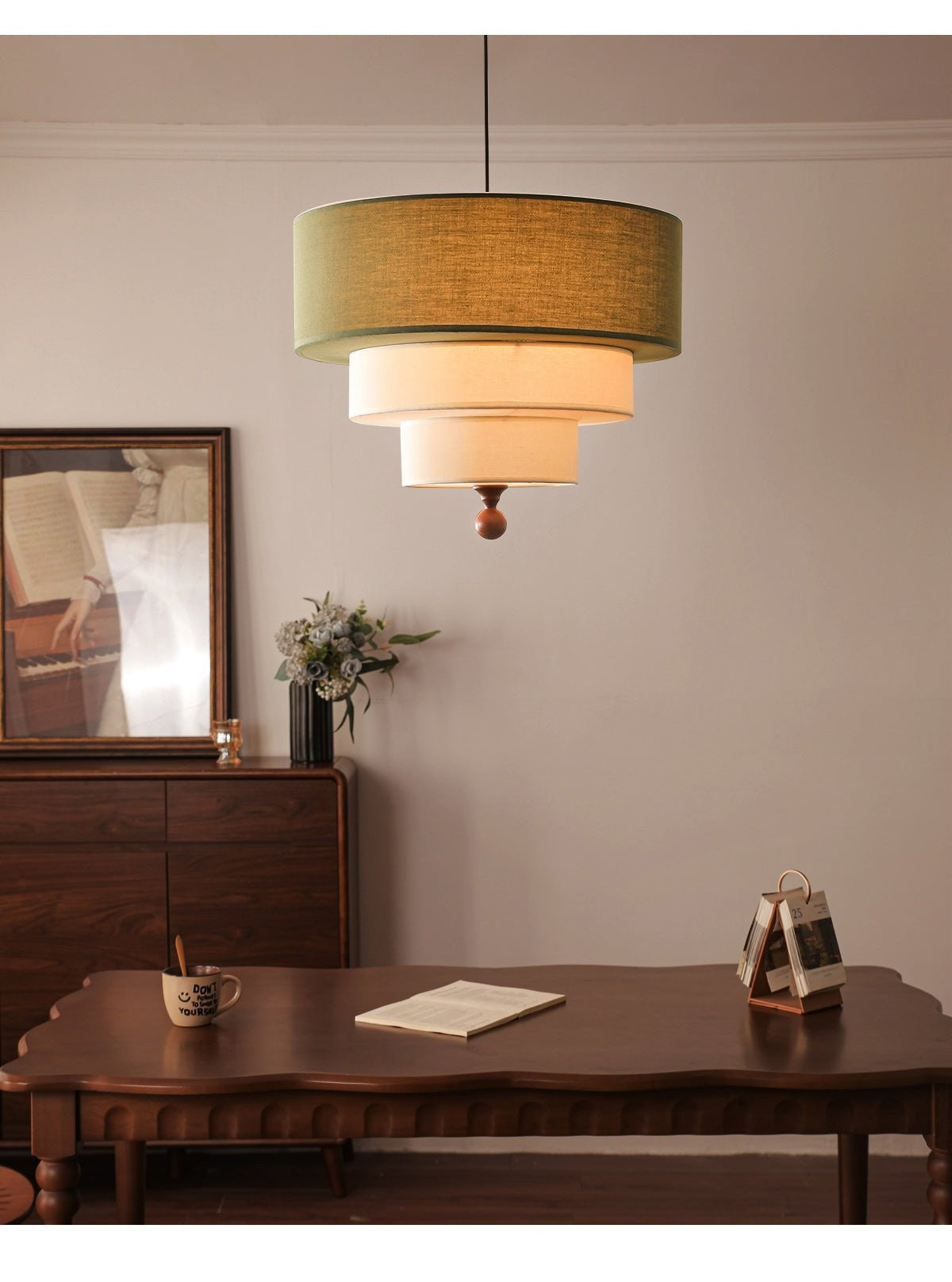 Soft Tiered Fabric Pendant