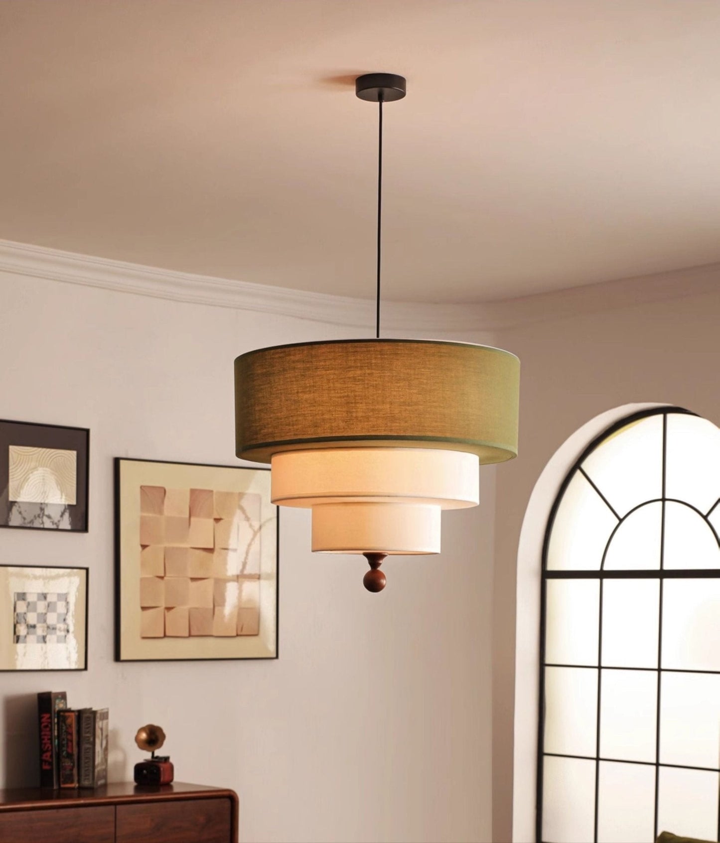 Soft Tiered Fabric Pendant