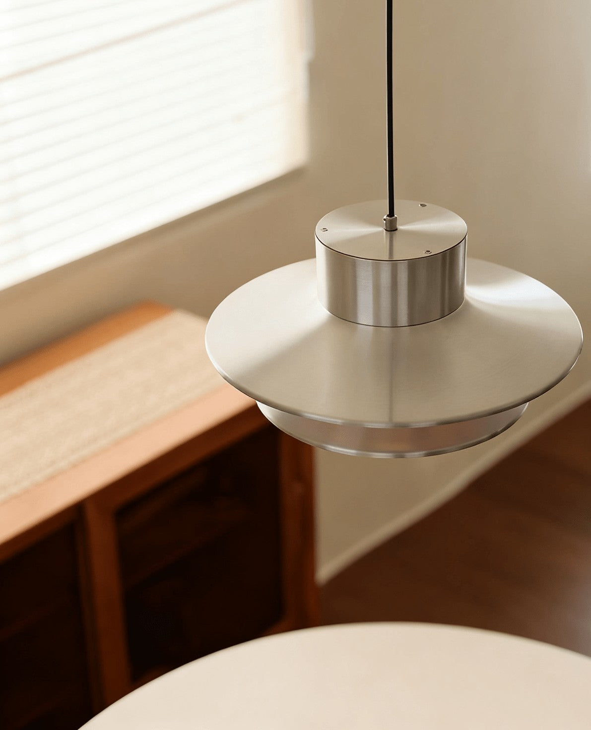 Tiered Chrome Disc Pendant Light