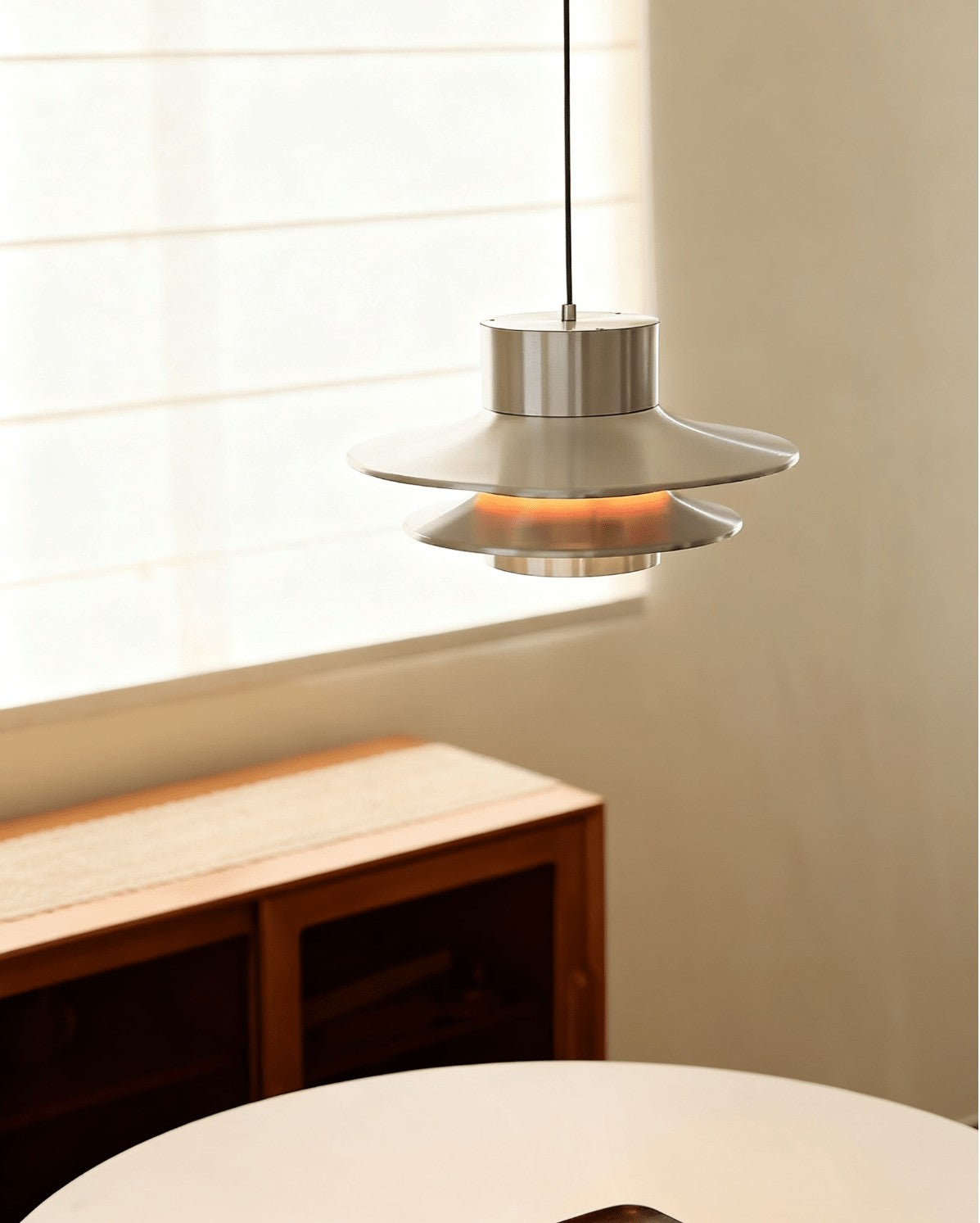 Tiered Chrome Disc Pendant Light