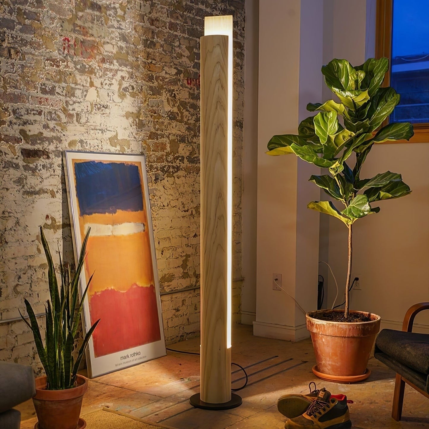 Timber Column LED Floor Lamp