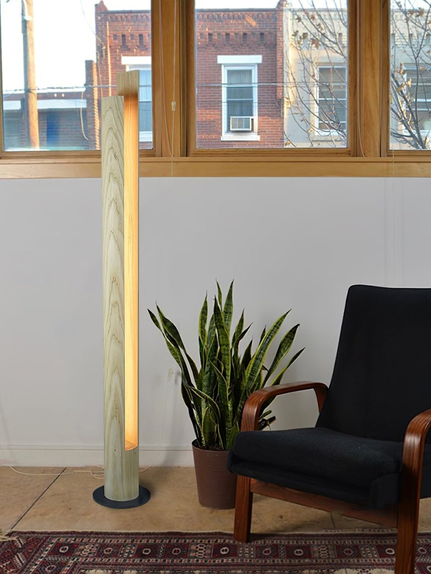 Timber Column LED Floor Lamp