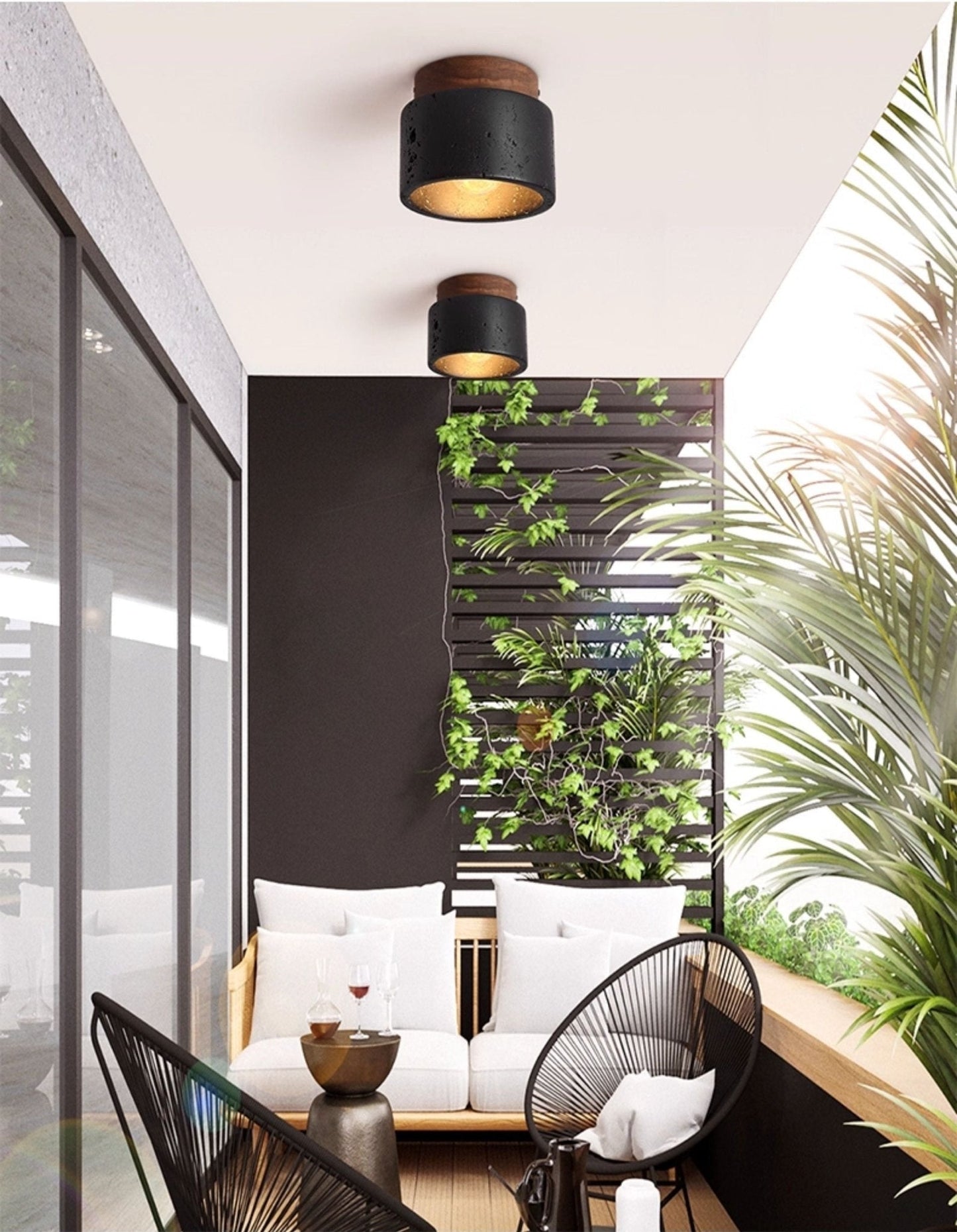 Travertine Downlight Ceiling Accent