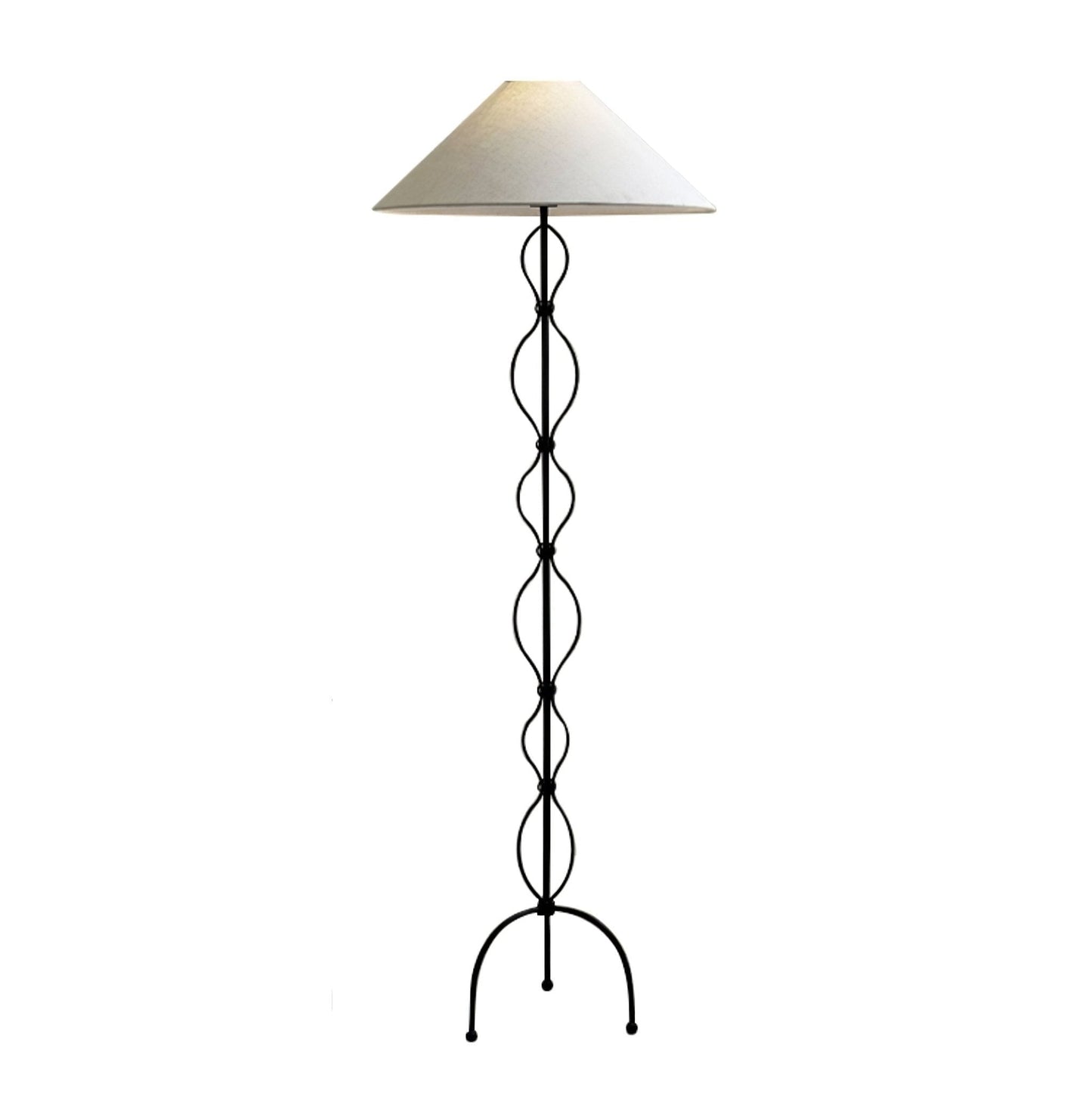 Twisted Iron Floor Lamp with Fabric Shade