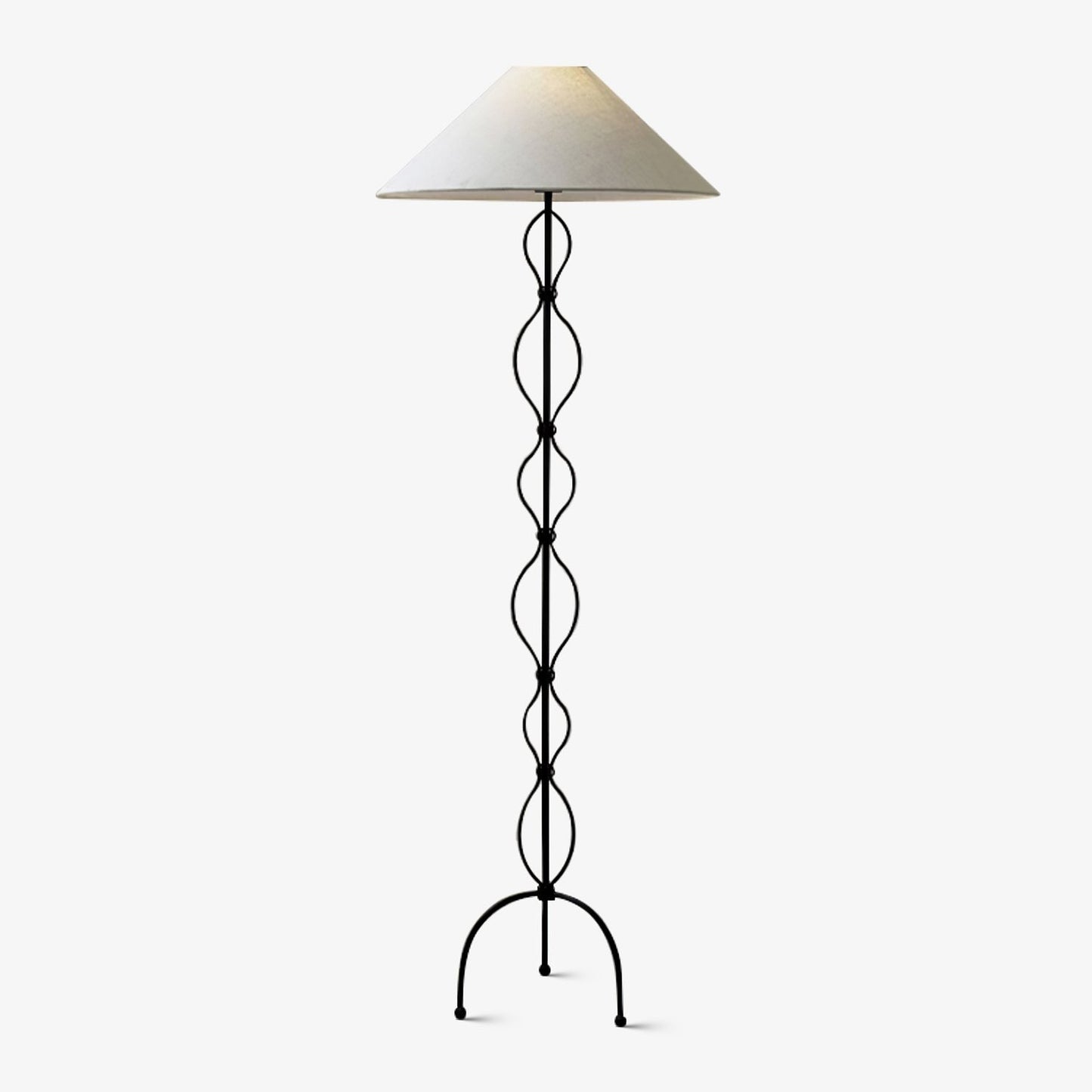 Twisted Iron Floor Lamp with Fabric Shade