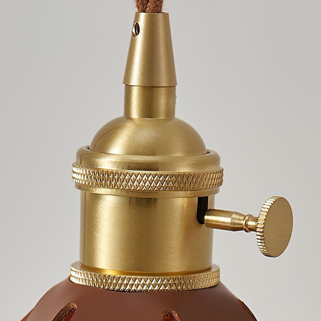 Walnut Leather Accent Table Lamp