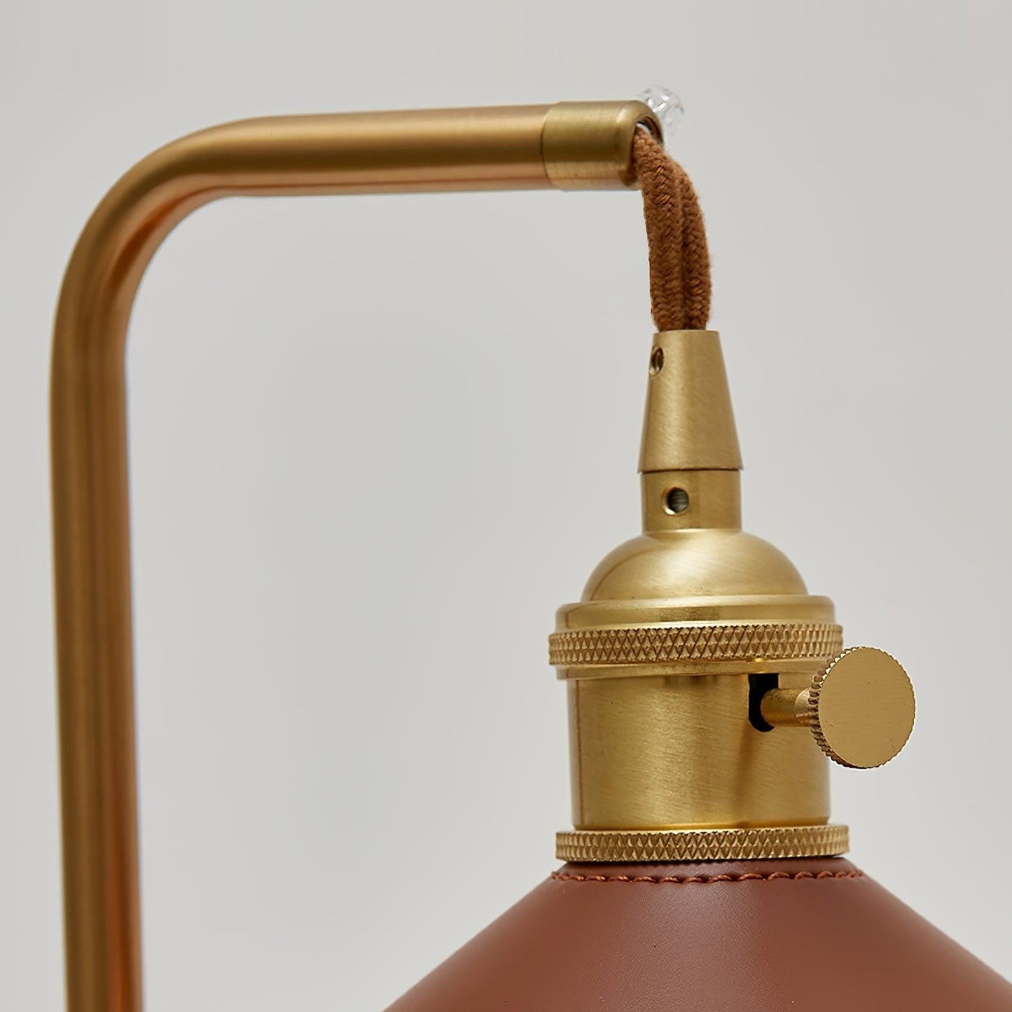 Walnut Leather Accent Table Lamp