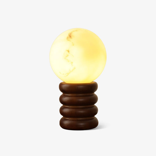 Warm Stone Wood Table Lamp